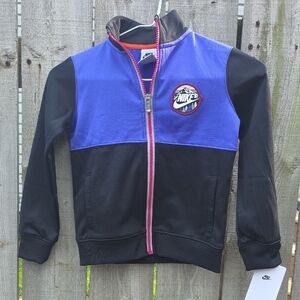 Nike Kids' Black and Purple Zip-Up Hoodie